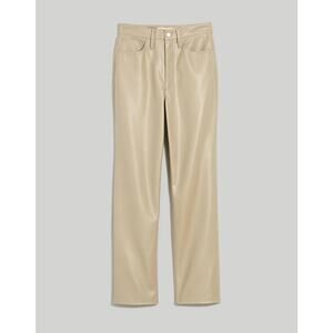 NWT The Perfect Vintage Straight Jean Faux Leather Pumice Beige Sz 30 High Rise